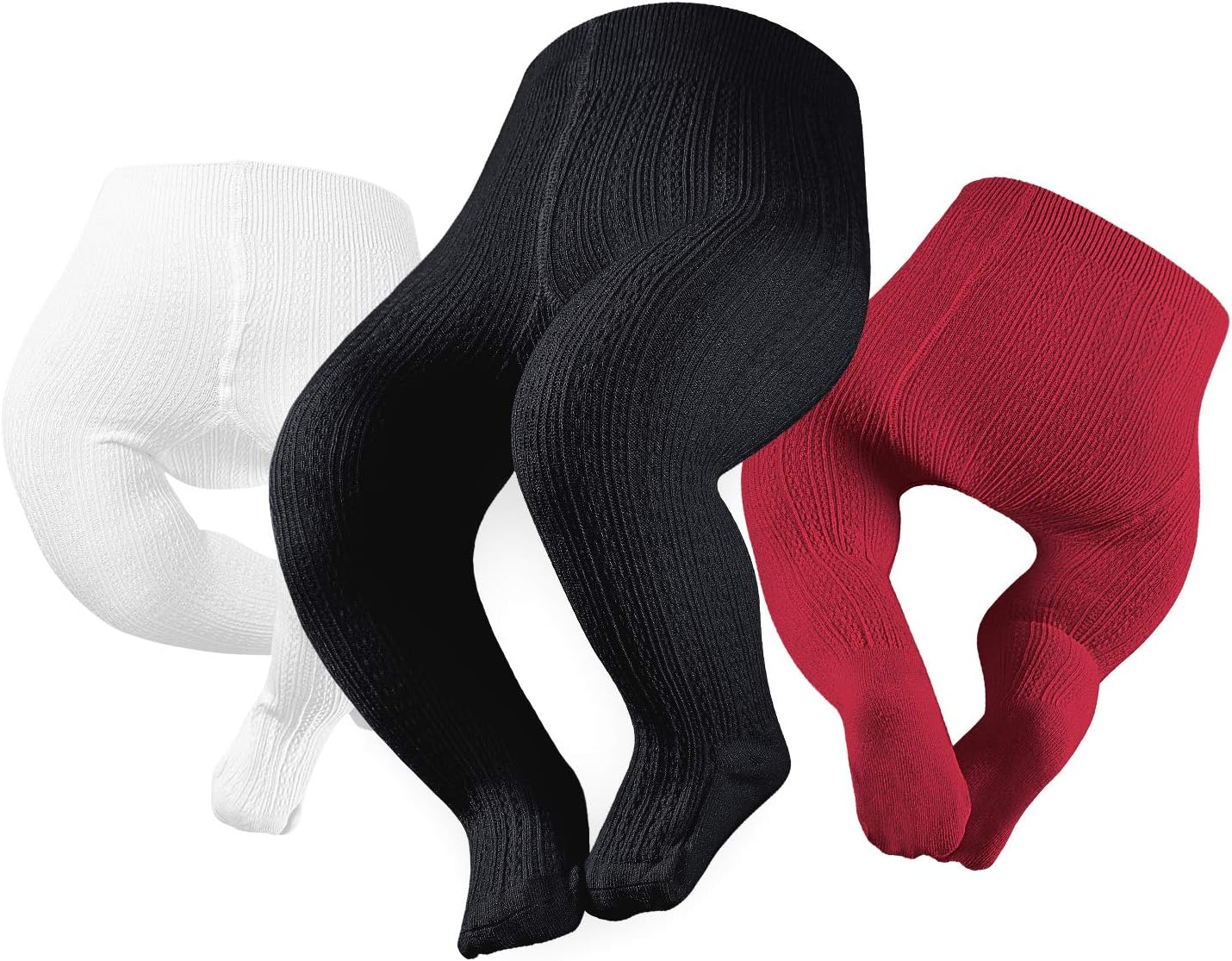 Petrass Baby Girls Cable Knitted Tights Infant Full-Footed Seamless Cotton Tights New-born Girls