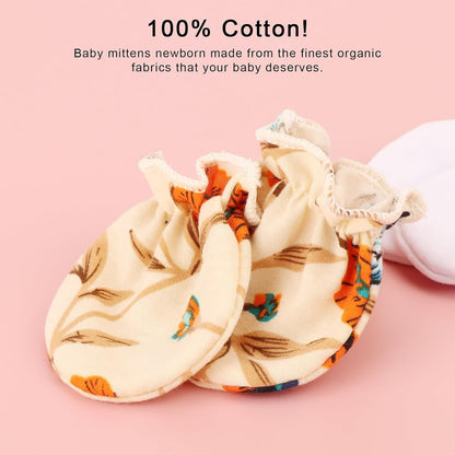 BQUBO Newborn Infant Toddler Mittens No Scratch Cotton Elastic Wrist Gloves Hypoallergenic for 0-6