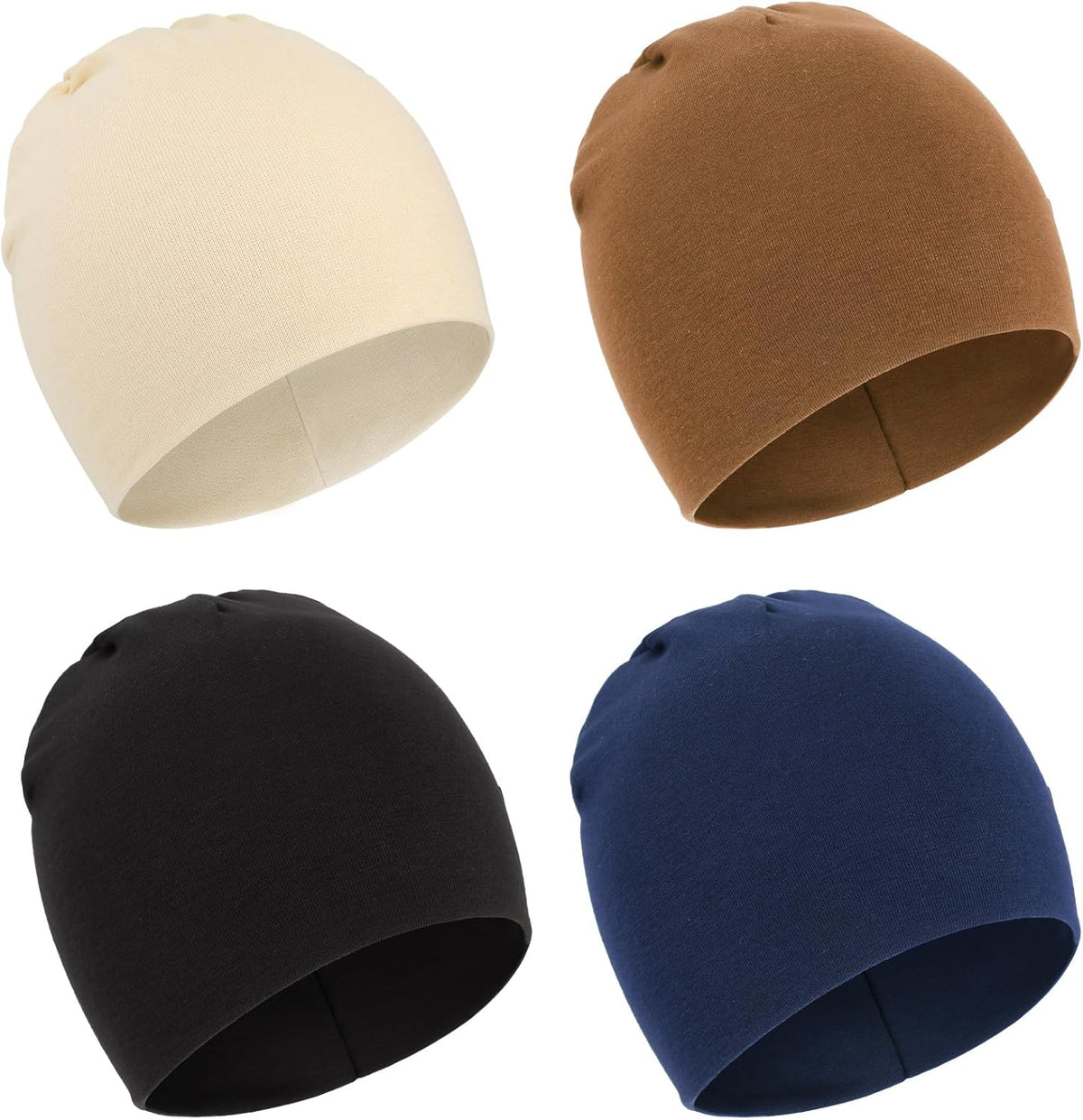 DRESHOW BQUBO 4 Pieces Baby Beanie Newborn Toddler Soft Cute Knit Hat Hospital Hats for Baby Boys