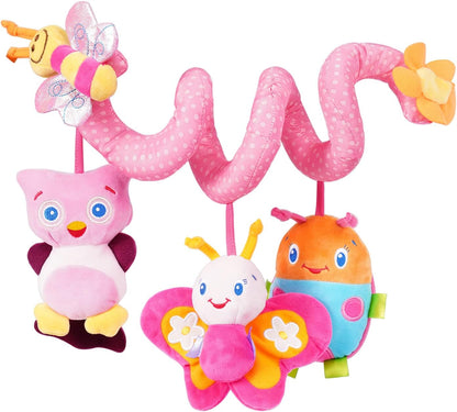 Jollybaby Baby Car Seat Stroller Toys, Plush Activity Hanging Spiral Activity Pram Crib with Music