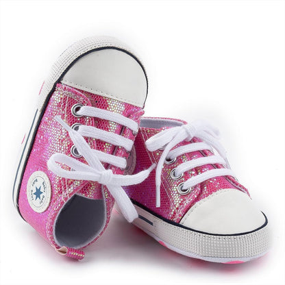 Unisex Baby Girls Boys Canvas High-top Shoes, Newborn Infant Anti-Slip Soft Sole Frist Walking