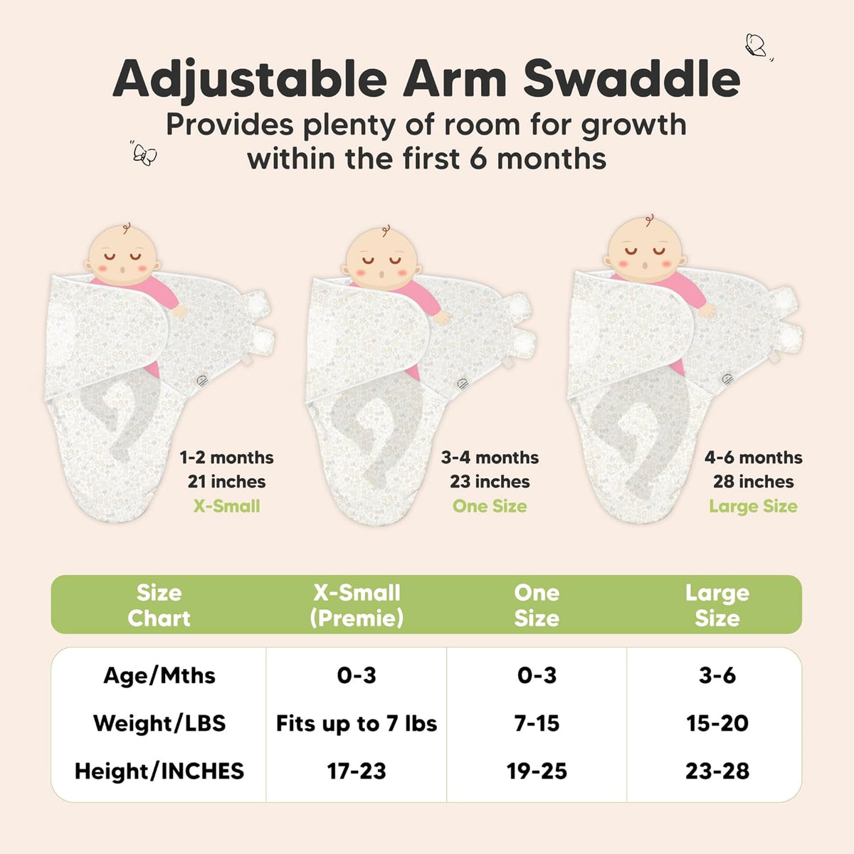 KeaBabies 3-Pack Organic Baby Swaddle Sleep Sacks - Swaddles for Newborns, Infant 0-3 Months, Baby