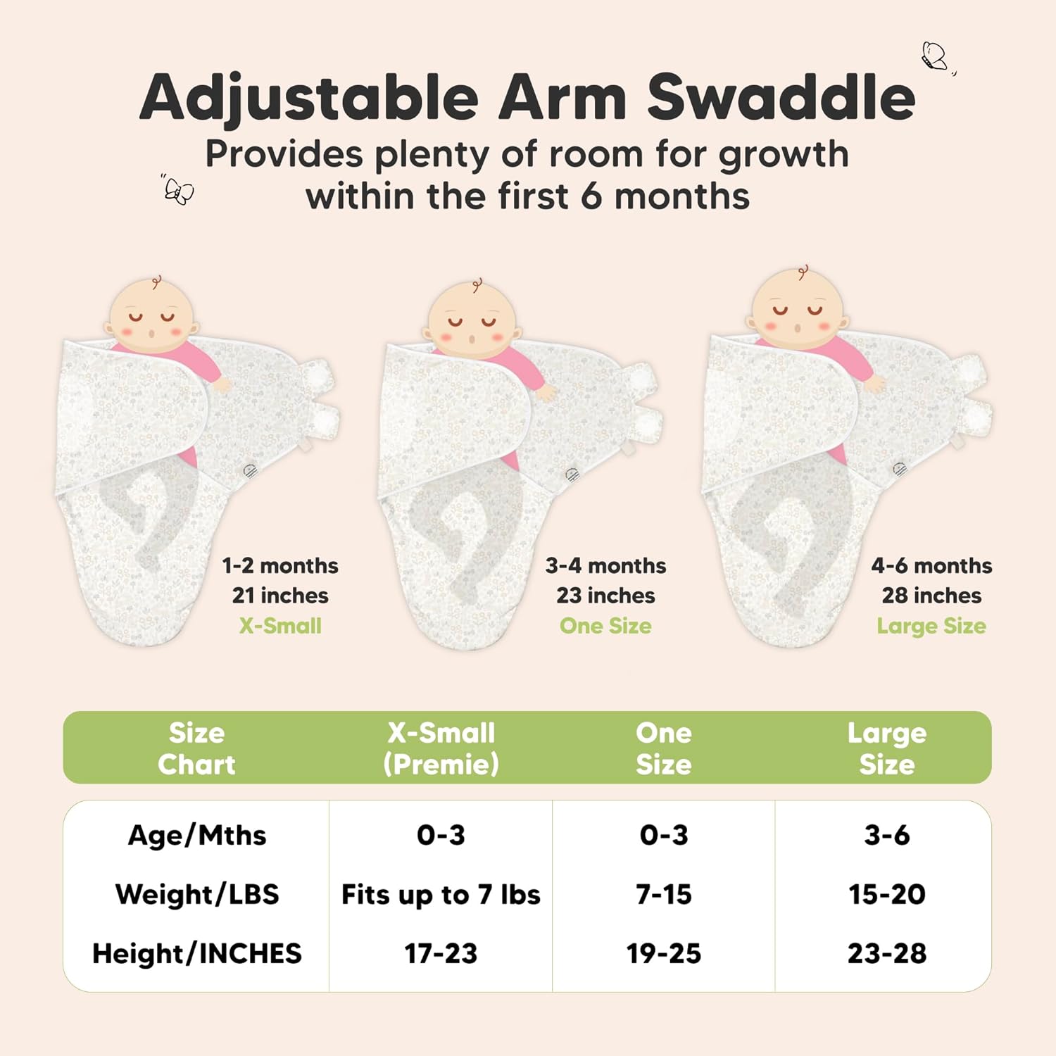KeaBabies 3-Pack Organic Baby Swaddle Sleep Sacks - Swaddles for Newborns, Infant 0-3 Months, Baby