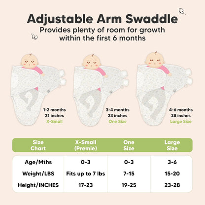 KeaBabies 3-Pack Organic Baby Swaddle Sleep Sacks - Swaddles for Newborns, Infant 0-3 Months, Baby