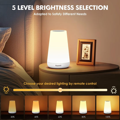 Night Light, Dimmable Touch Lamp for Bedroom, Portable Rechargeable Bedside Table Lamp for Baby