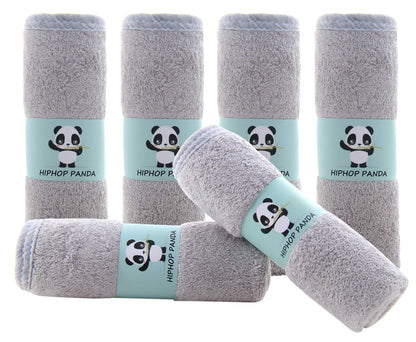 HIPHOP PANDA Baby Washcloths, Rayon Made from Bamboo - 2 Layer Ultra Soft Absorbent Newborn Bath