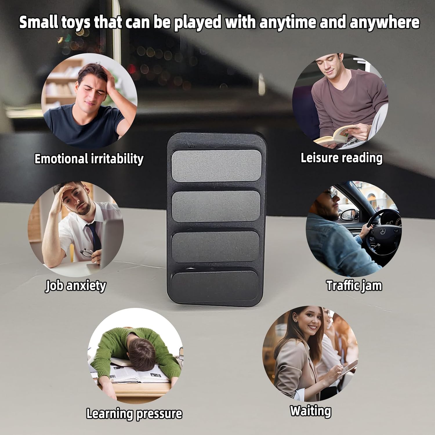 Premium Magnetic Metal Fidget Slider - EDC Haptic Clicker Stress Relief Toy for Adults, Anxiety &