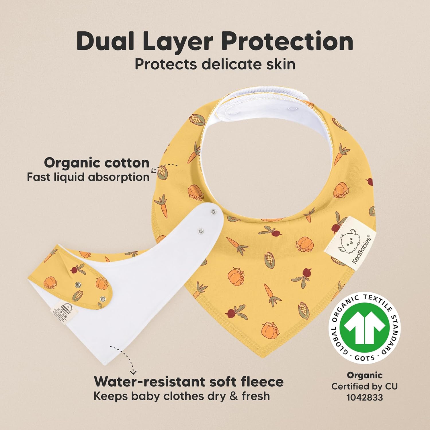 8-Pack Organic Baby Bandana Bibs for Boys, Girls - Super Absorbent Triangle Baby Bibs for Drooling