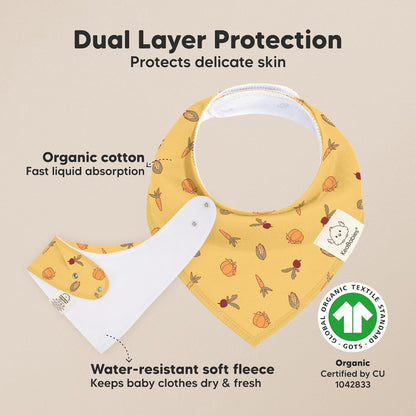 8-Pack Organic Baby Bandana Bibs for Boys, Girls - Super Absorbent Triangle Baby Bibs for Drooling