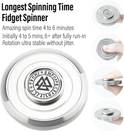 FREELOVE Metal Fidget Spinner, Viking Pirate Haptic Gyro, Heavy Stainless Steel Hand Spinning