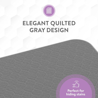 Inspire Underpads | Stain Hiding Gray Reusable Incontinence Bed Pads | Waterproof Mattress Pad |