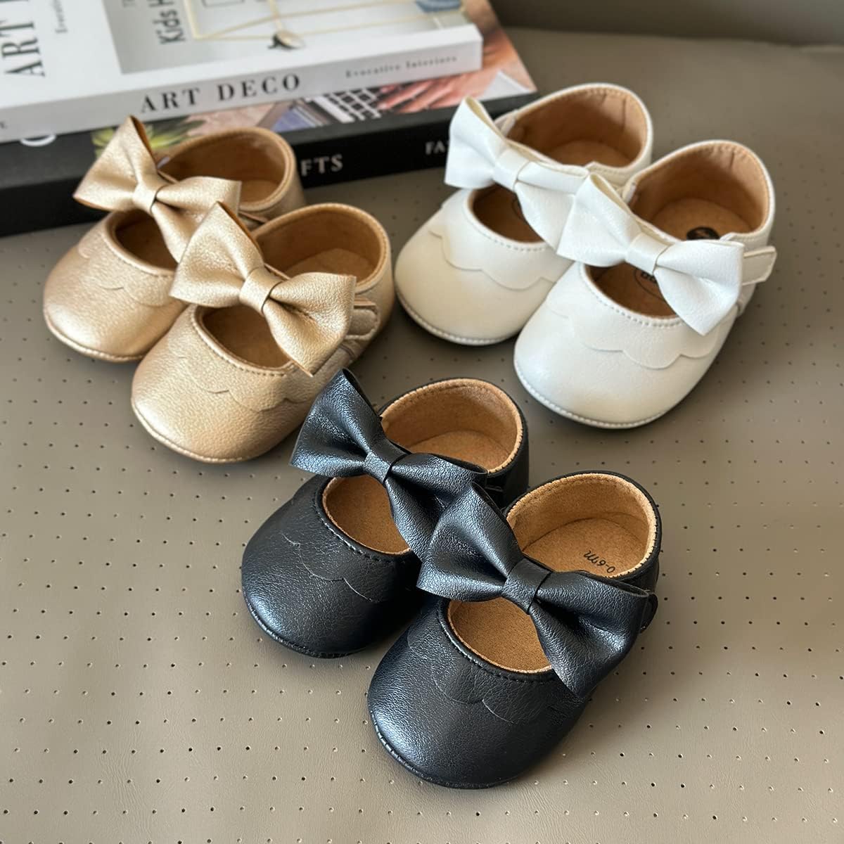 Baby Shoes Mary Jane Flats Non Slip Soft Sole Infant Toddler Sneakers First Walkers Party Christmas
