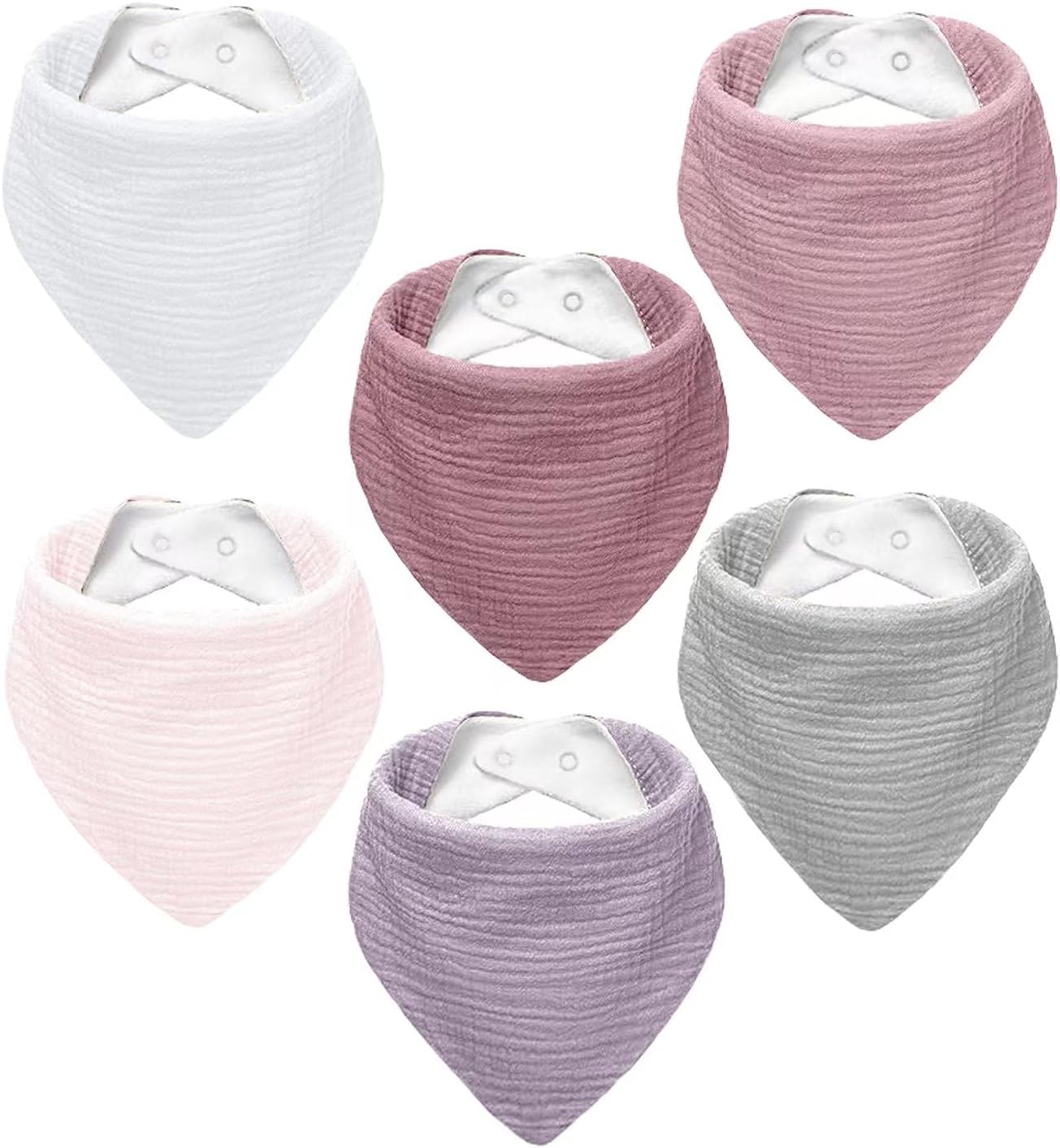 Muslin Baby Bibs,Soft Triangular Baby Bandana Drool Bibs for Baby Boy Girl,Solid Colors Bib for