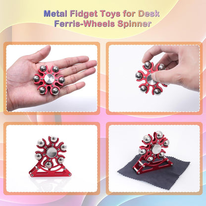 Desk-Fidget-Toys for Ferris-Wheels-Spinner: 4mins Kinetic-Metal-Spinner, Cool-Gadgets-Stuff for Kid