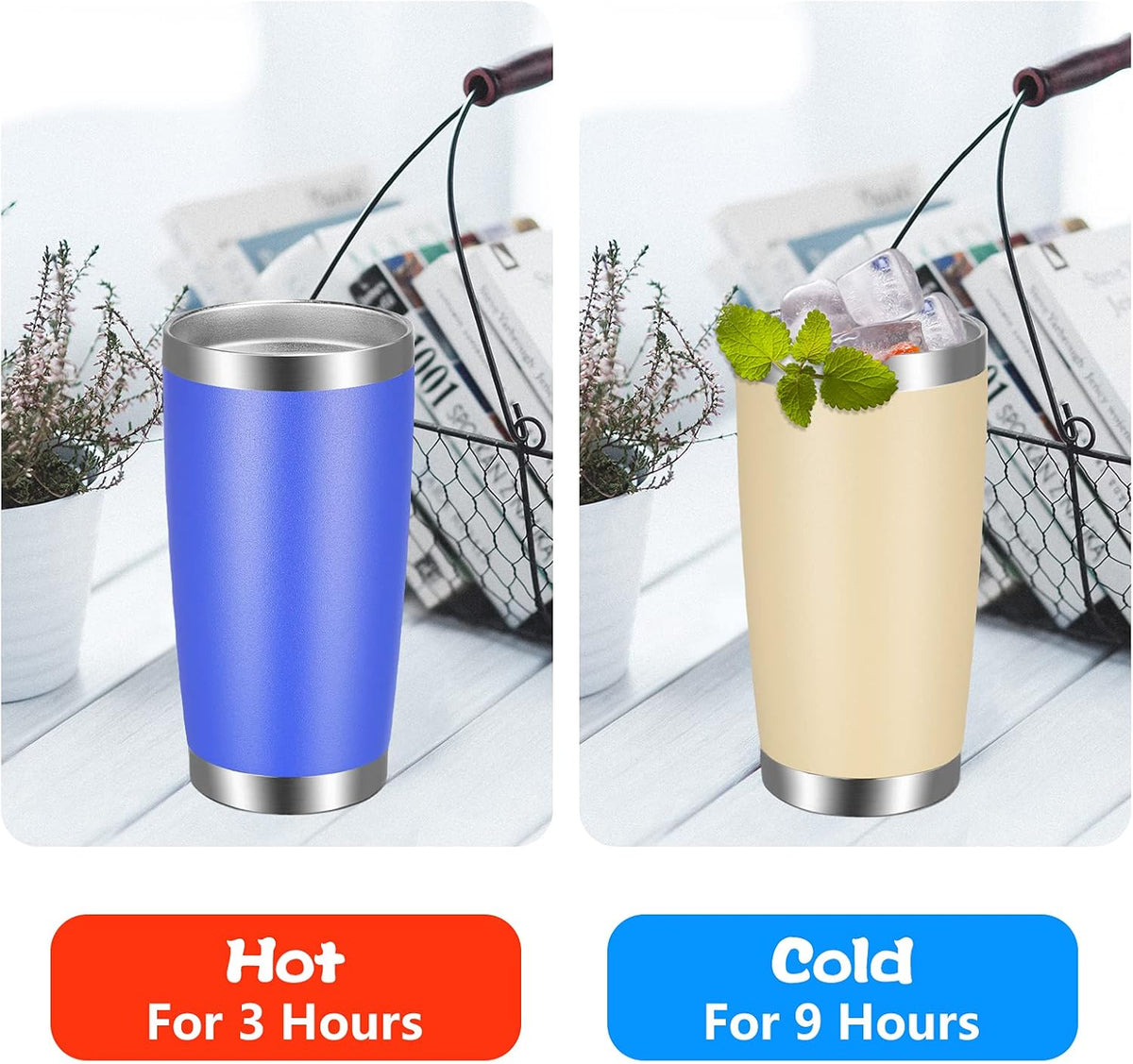 VEGOND 20oz Tumbler with Lid and Straw Stainless Steel Tumbler Cup Vacuum Insulated Double Wall