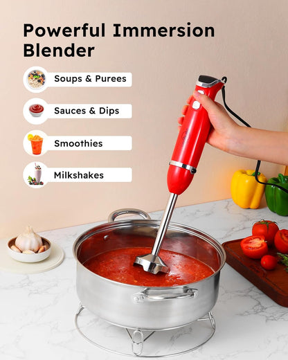 Sangcon Immersion Blender Handheld, 3-in-1 Hand Blender Electric, 400W Handheld Blender, Stainless