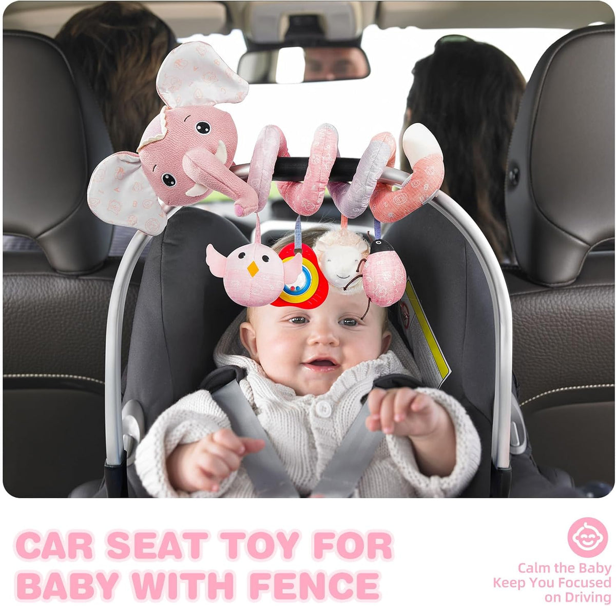 Jollybaby Baby Car Seat Stroller Toys, Plush Activity Hanging Spiral Activity Pram Crib with Music