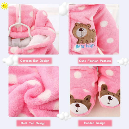XIFAMNIY Baby Newborn Jumpsuit Footie Hooded Thicken Winter Bunting Outwear Snowsuit Pajamas for