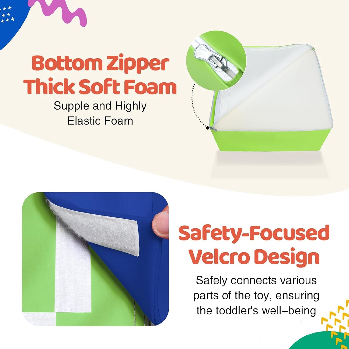 4-Piece PU Leather Baby Foam Climbing Blocks for Toddlers - Soft Play Climbing Toys for Toddlers