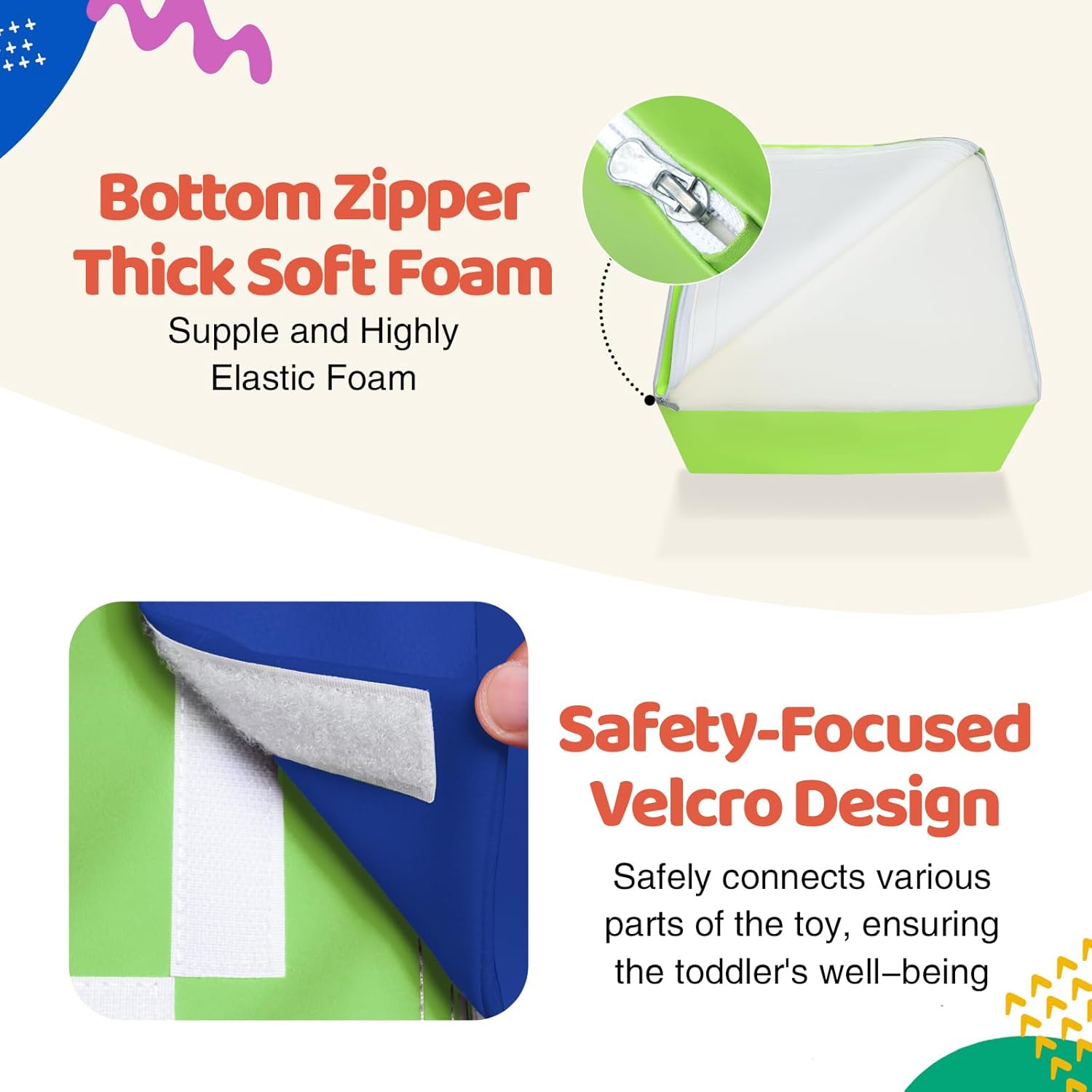 4-Piece PU Leather Baby Foam Climbing Blocks for Toddlers - Soft Play Climbing Toys for Toddlers