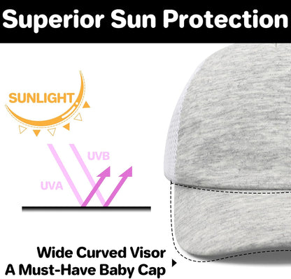 qikqik Baby Baseball Cap Toddler Baseball Hat with Mesh Infant Sun Hat UPF 50+ Baby Ball Cap