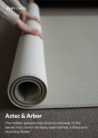 Baby Care Play Mat (Medium, Hygge - Aztec & Arbor) 73" x 49" Original One-Piece Reversible Rollable