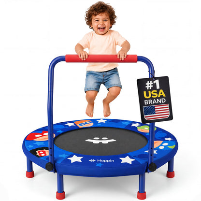 Happin® 36'' Toddler Trampoline Indoor, Foldable Mini Trampoline for Kids Ages 2-6, ASTM Certified