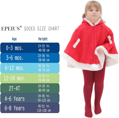 EPEIUS Baby Girl Tights Thick Cable Knit Leggings Stockings Cotton Pantyhose for Newborn Infant