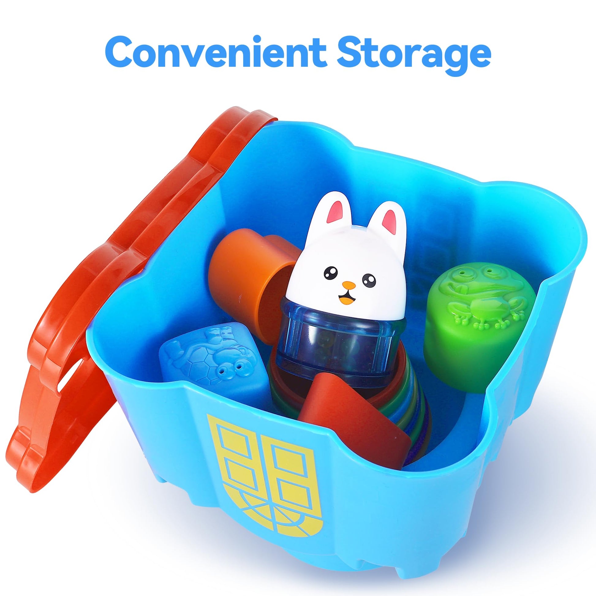 iPlay, iLearn Baby Stacking Cup Toy, Toddler Stackable Block w/Shape Sorter