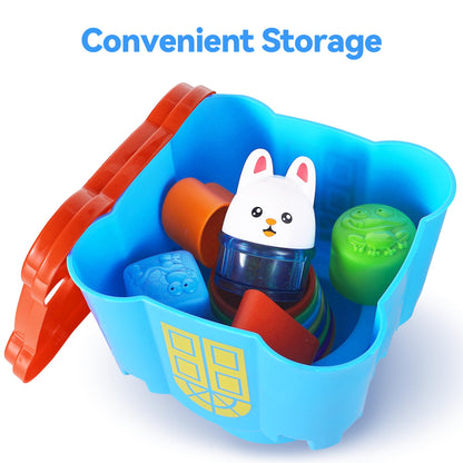 iPlay, iLearn Baby Stacking Cup Toy, Toddler Stackable Block w/Shape Sorter
