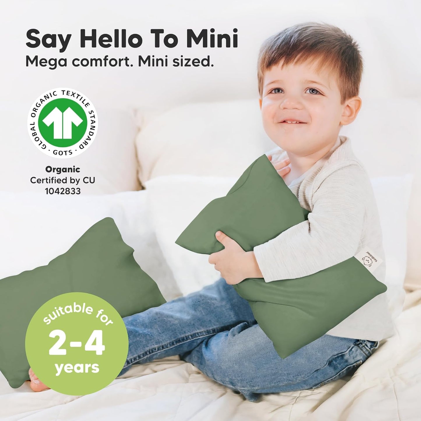 Mini Toddler Pillow with Pillowcase - 9x13 My Little Dreamy Travel Kids Pillow for Sleeping