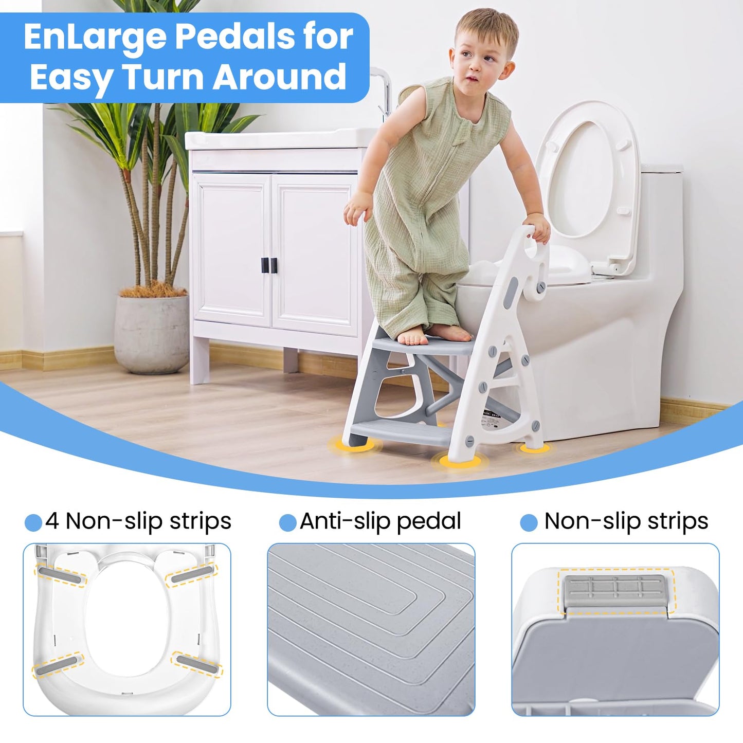 Primlect Potty Training Toilet, 2-in-1 Stable Potty Seat with Step Stool