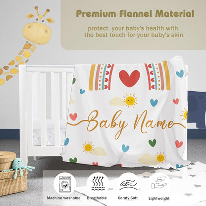 Personalized Baby Name Blanket for Girl Gifts for Baby Shower Christmas Birthday Custom Blanket
