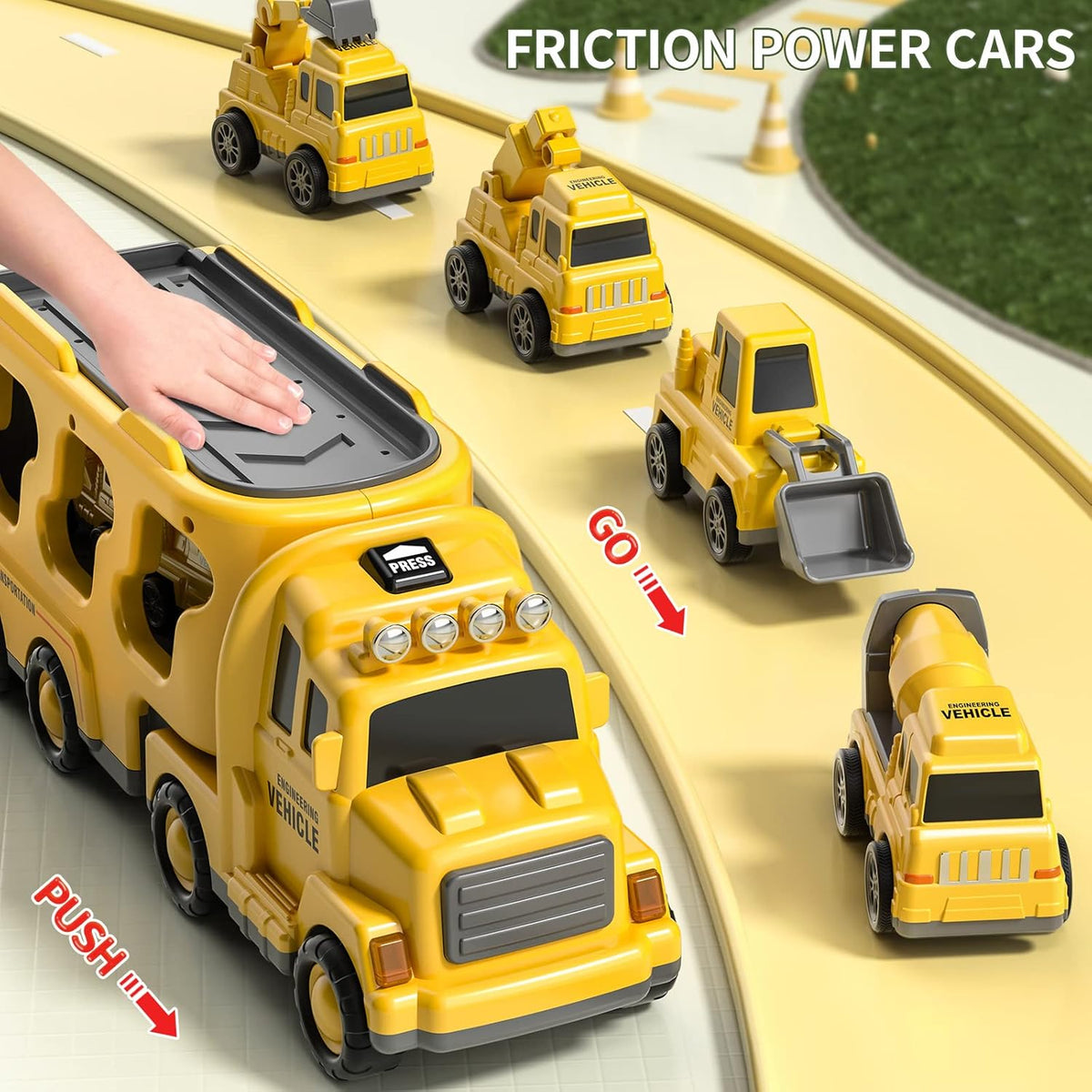 TEMI Construction Truck Boy Toys for 3-5 Year Old Toddlers - Toys for 3 4 5 6 7 Years Old