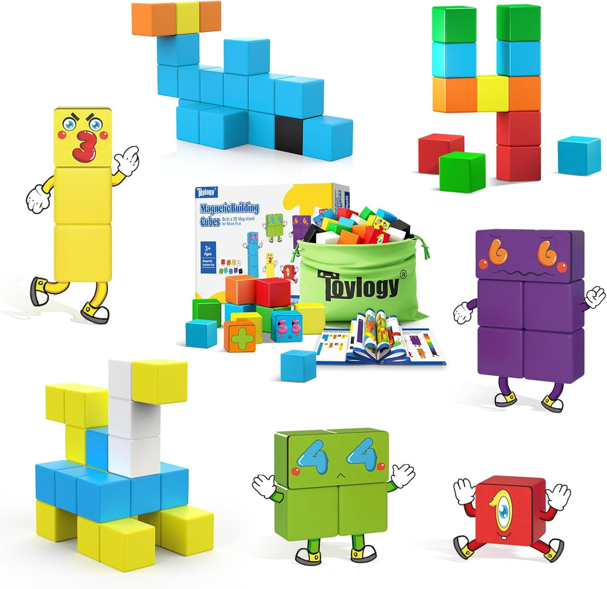 Magnetic Blocks World Building Blocks Edition, STEM Educational Montessori Sensory Learning