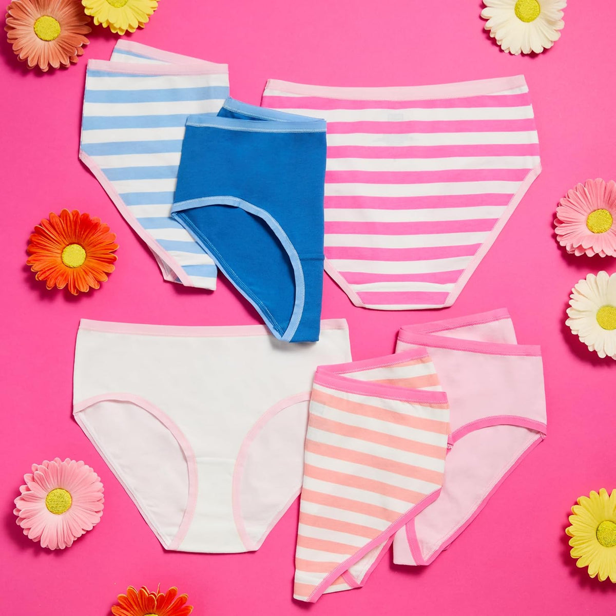Saint Eve Kids Little Girls Cotton Underwear, Soft Breathable Multi Pack Brief Panties