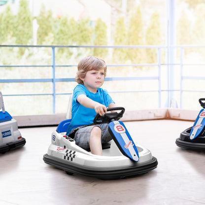 Aosom Toddler Bumper Car, 360° Rotation 6V Kids Electric Ride on Bumper Car with EVA Bumper Edges
