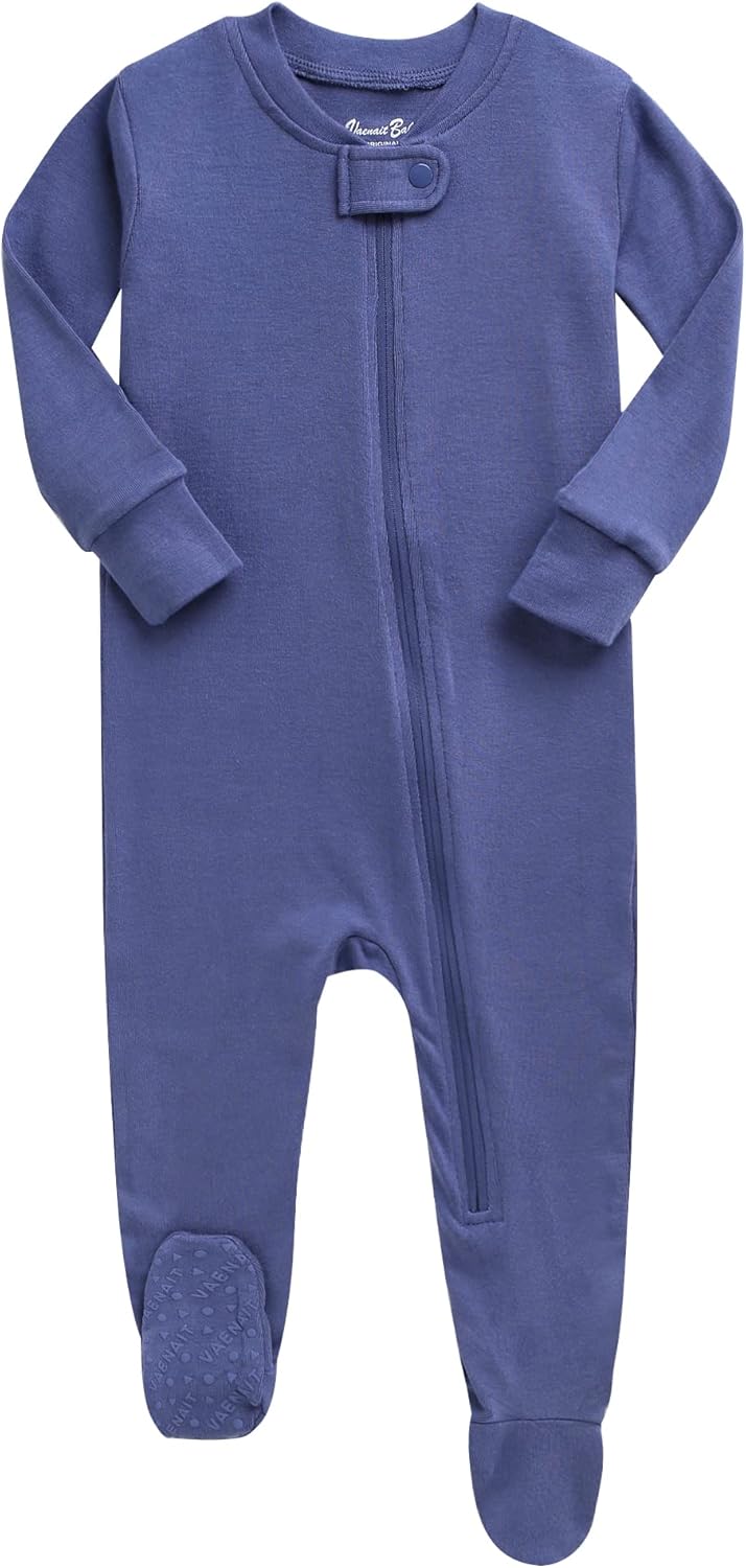 VAENAIT BABY Infant Toddler Boys Girls Footed One-Piece Sleep and Play Premium Modal Pajamas 1-2