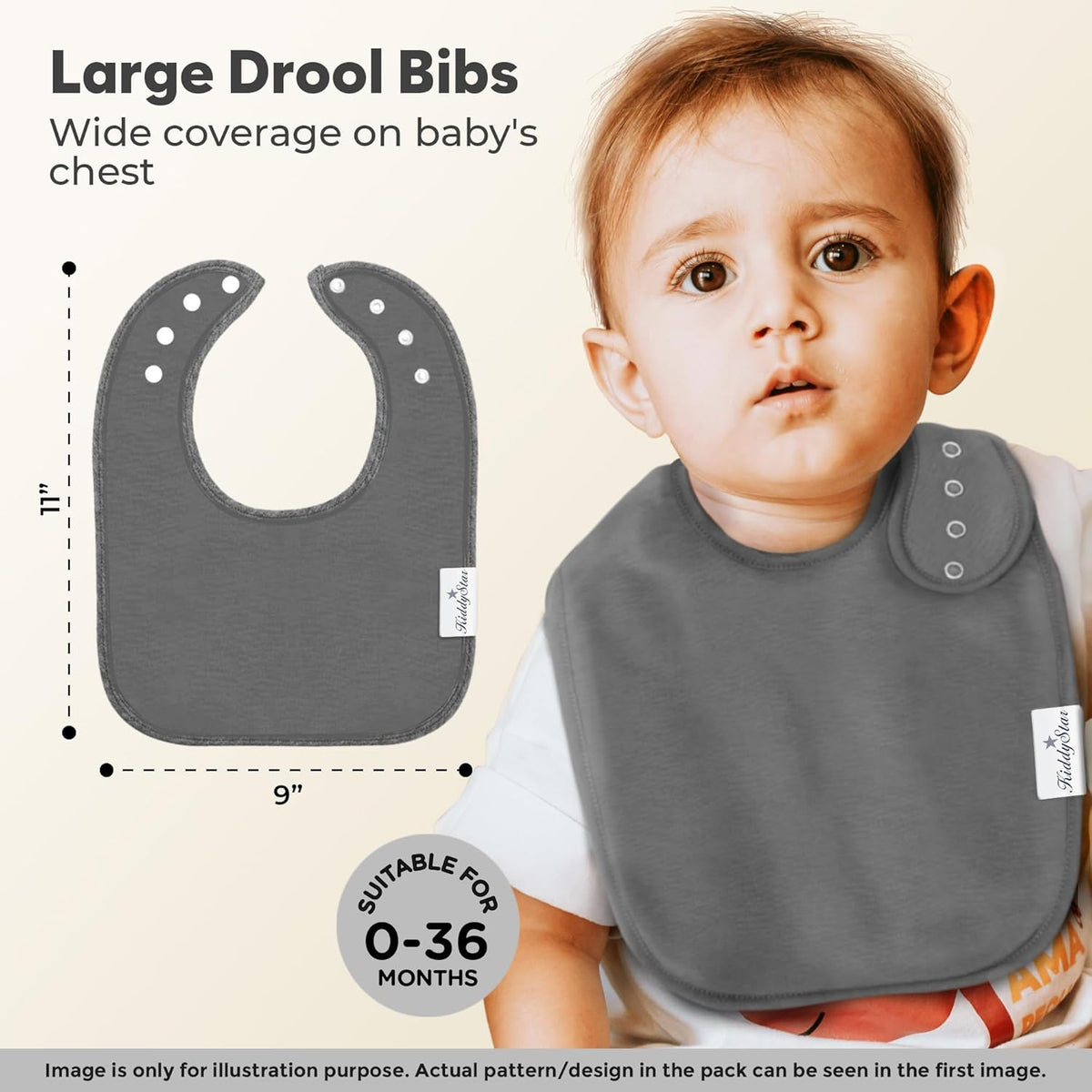 Organic Cotton Baby Bibs – Soft Teething & Drool Bib for Newborns & Toddlers – Hypoallergenic
