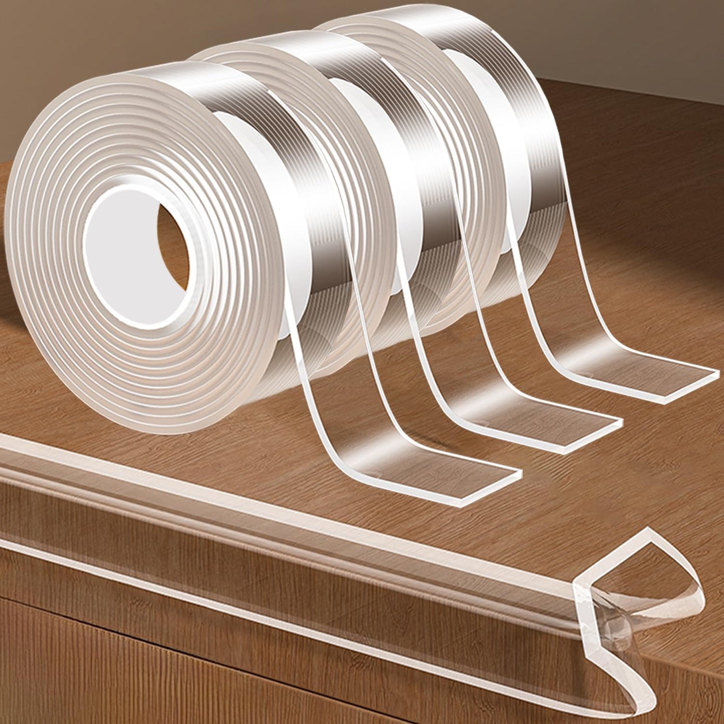 Edge Protector Strip for Furniture,Table Corner Protectors,0.8in x 9.84Ft,3 Rolls,Cabinet