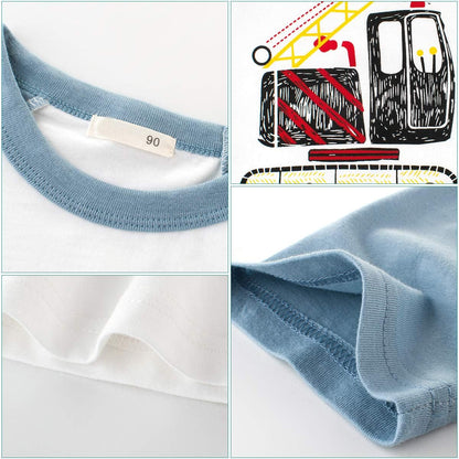 Boys' 4-Pack Excavator Short Sleeve Crewneck T-Shirts Top Tee Size 2-7 Years Toddler Boys' Value