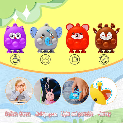 48 Pcs Party Favors for Kids, 3D Animal Pop Fidget Toys Bulk, Sensory Bath Suction Toys for