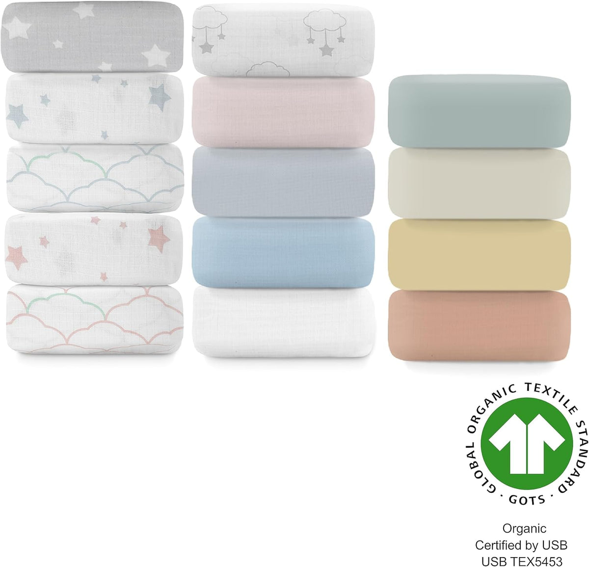 Newton Baby Mini Crib Fitted Sheets (2-Pack) | Organic Muslin Cotton, Ultra Breathable & Soft Baby
