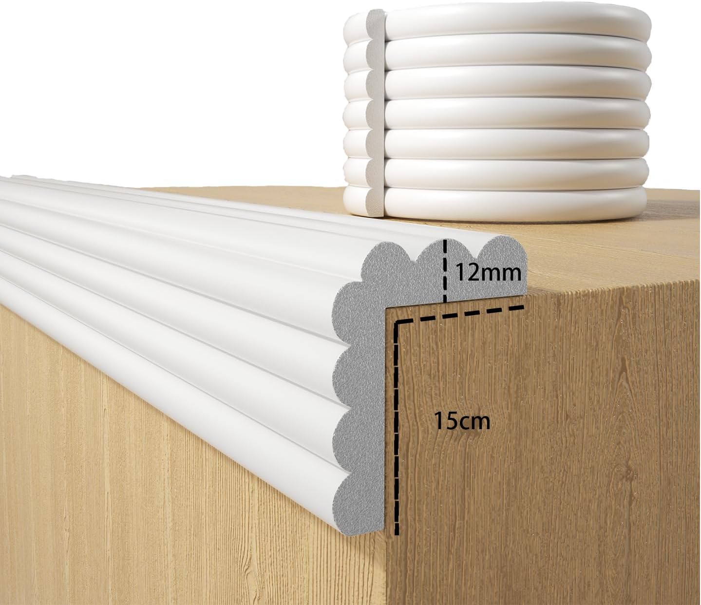 Baby Proofing Wall Corner Protector,Edge Guard Corner Protector,6.56ft Thinken Soft Corner