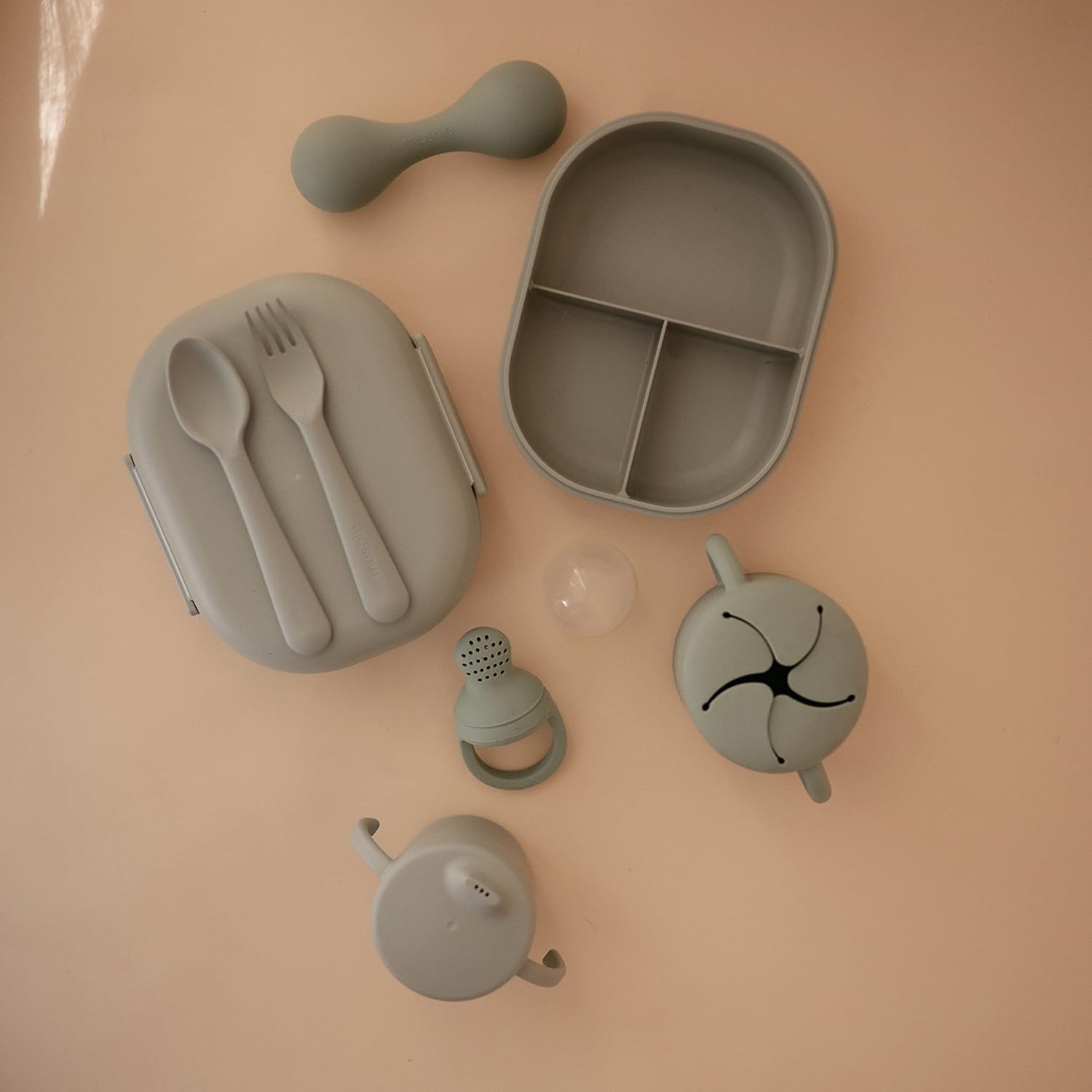 mushie Trainer Sippy Cup | Made in Denmark | Leak Resistant Twist-Off Lid & Handles | 6 Months +
