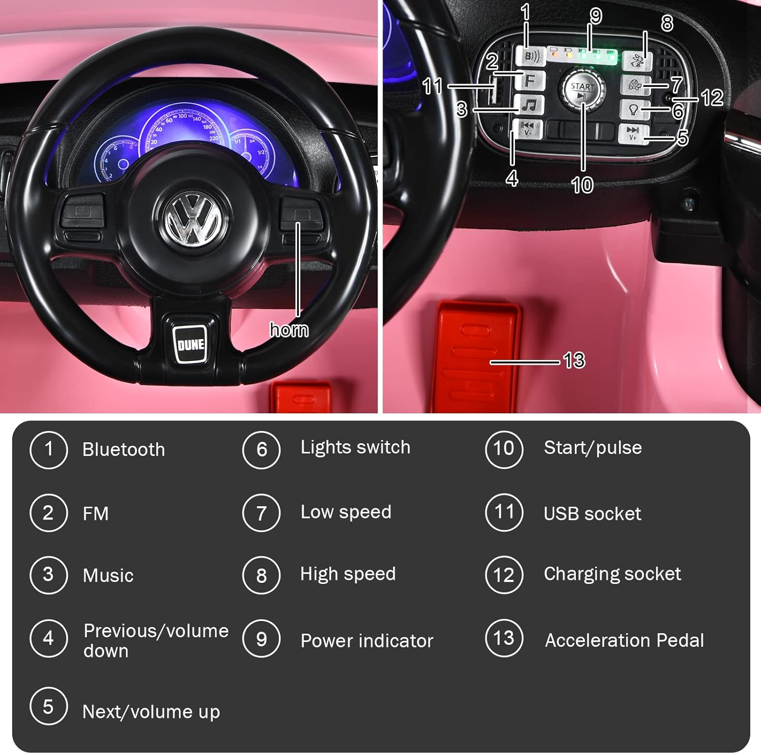 Costzon Ride on Car, 12V Licensed Volkswagen Beetle Battery Powered Vehicle w/Remote Control