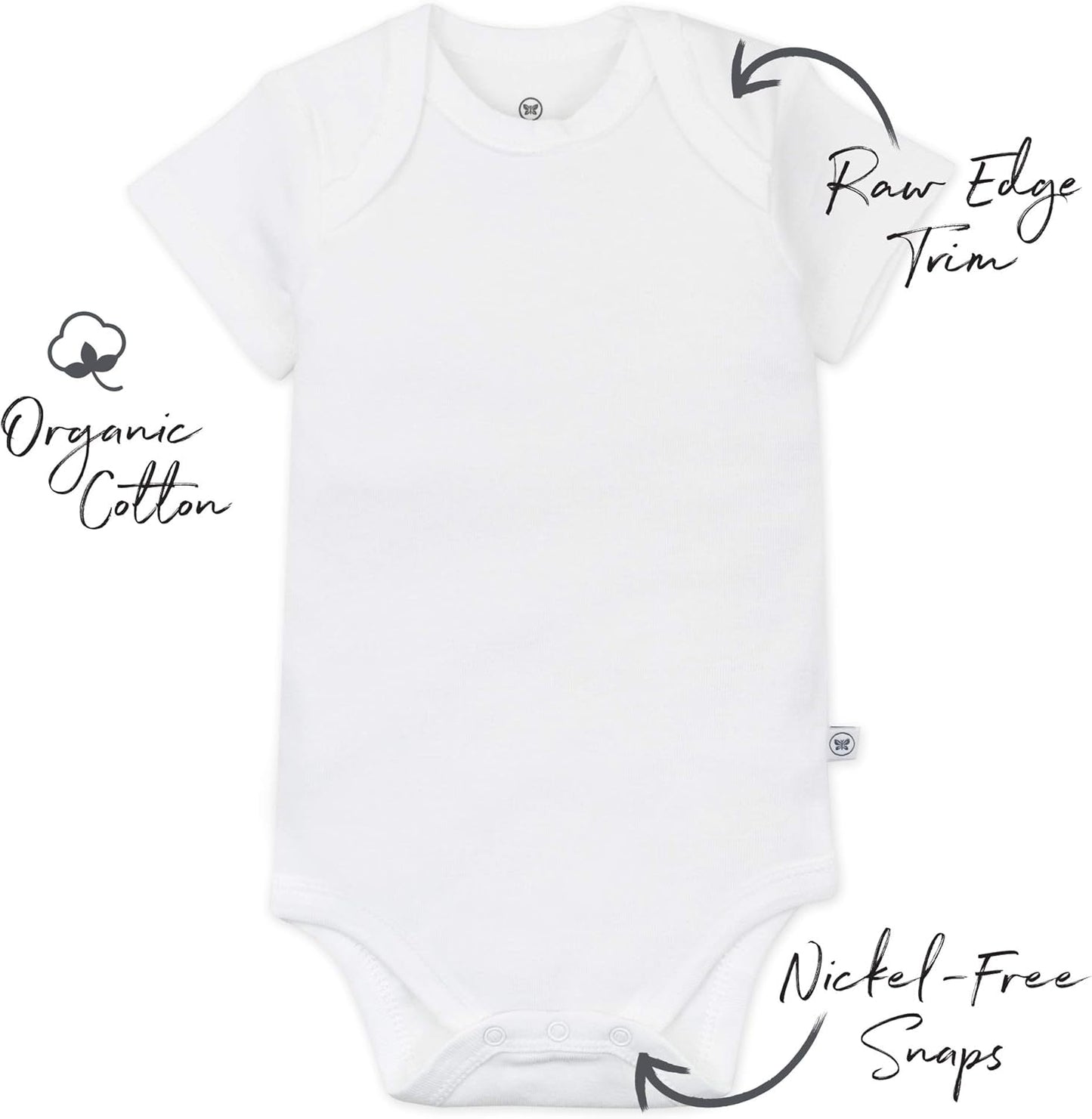 HonestBaby unisex-baby 10-pack Short Sleeve Bodysuits One-piece 100% Organic Cotton for Infant Baby