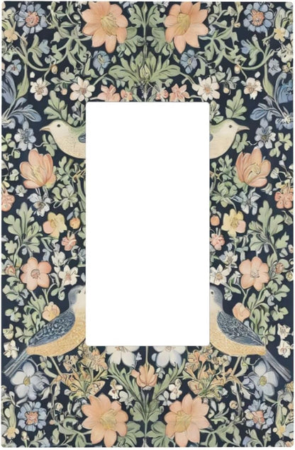 Decorative Outlet Covers Rustic Morris Birds Green Leaf Flower 1 Gang Single Decora GFCI Device