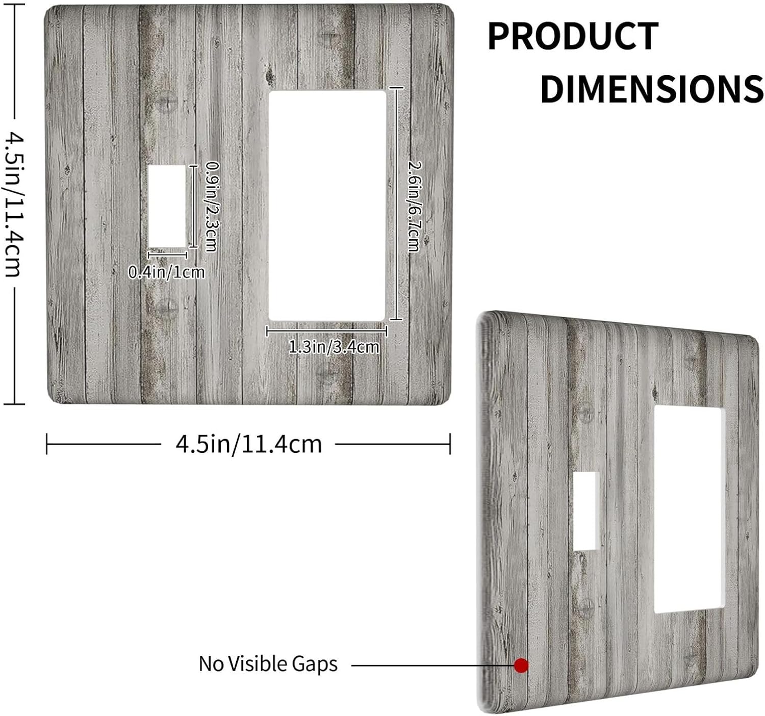 Outlet Covers Farmhouse Rustic Grey Barn Door Wood 1 Toggle 1 Rocker Combination Decorative Wall