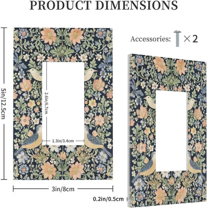 Decorative Outlet Covers Rustic Morris Birds Green Leaf Flower 1 Gang Single Decora GFCI Device